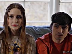 Brunette Teen Client Pays Sultry Counselor Chad Alva for Deep-Throat Blowjob and Doggy Style