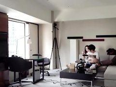 Beautiful Japanese babe treated to a wild fucking on the bed