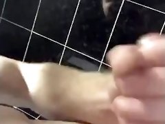 Amateur boy plays with cock in hotel bathroom