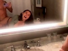 Big tittied stepsis pounded doggystyle in the bathroom