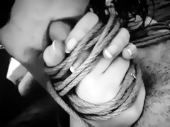I tied my wife's hands to my cock - watch her struggle to suck it - Amture home made Bdsm