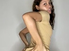 Sexy 18 year old girl trying on her new clothes