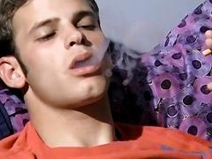 Smoking jock Chad cums hard after anal play and wanking