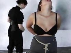 Busty girl gets bound and gagged by mistress BDSM movie