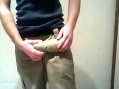 Homemade video of naughty boyfriend jerking off his big cock